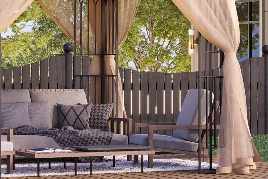 Instant Gazebo with mesh walls